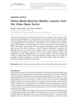 Online Media Business Models: Lessons from the Video Game Sector