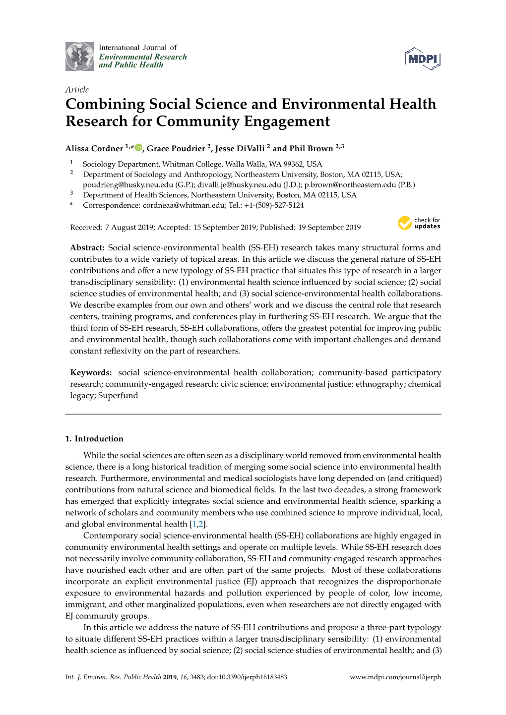 Combining Social Science and Environmental Health Research for Community Engagement