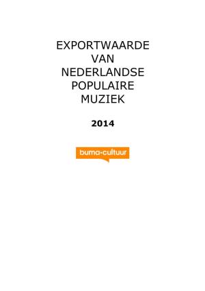 Exportwaarde Van Nederlandse Populaire Muziek