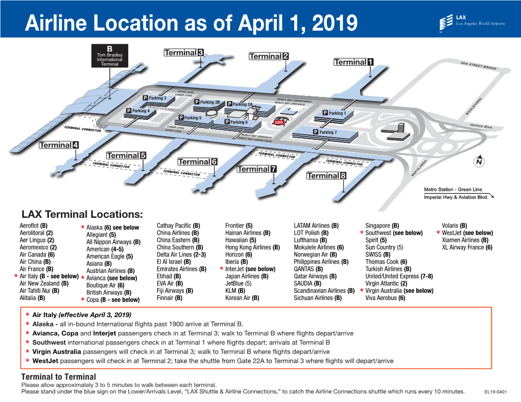 Airline Terminal Location Map EL19-0401