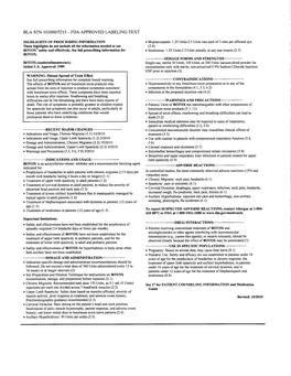 Bla Stn 103000/5215 - Fda Approved Labeling Text