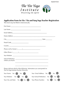 Yin Yoga / Yin and Yang Yoga Teacher Registration Requirements