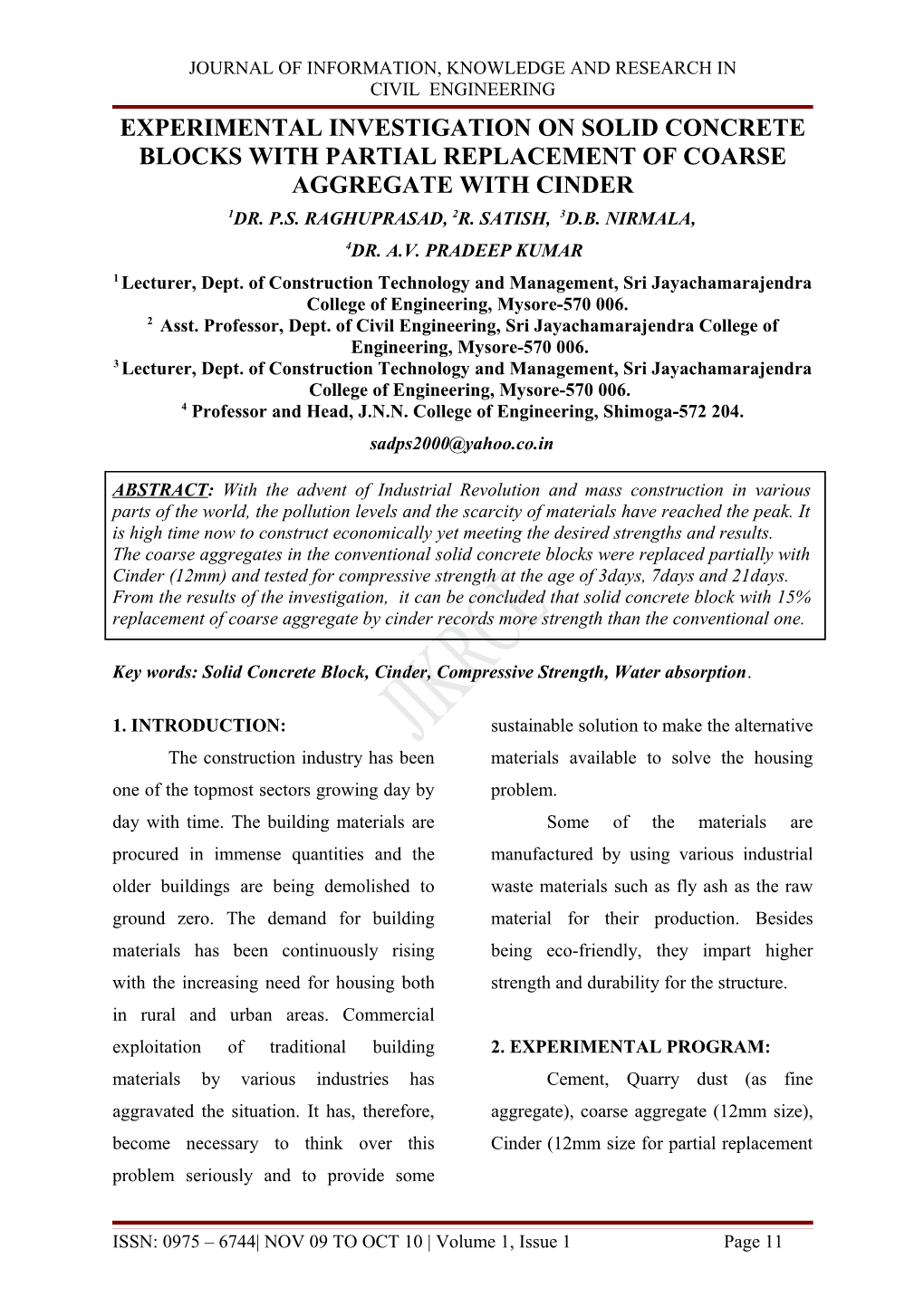 Experimental Investigation on Solid Concrete Blocks with Partial Replacement of Coarse