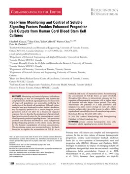 Realtime Monitoring and Control of Soluble Signaling Factors Enables