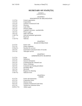 Secretary of State[721] Analysis, P.1