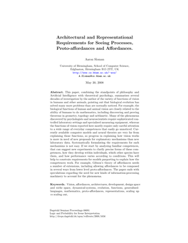 Architectural and Representational Requirements for Seeing Processes, Proto-Aﬀordances and Aﬀordances