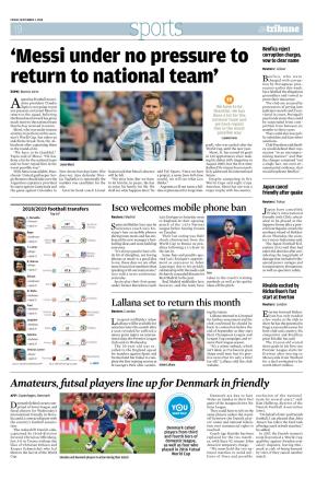 'Messi Under No Pressure to Return to National Team'