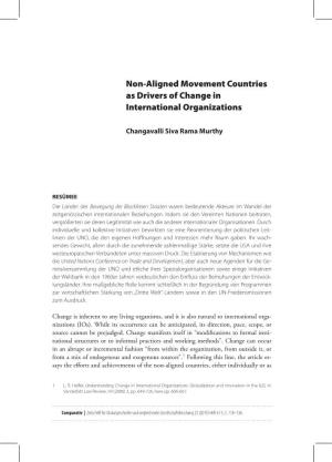Non-Aligned Movement Countries As Drivers of Change in International Organizations