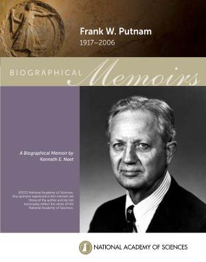 Frank W. Putnam- Biographical Memoir