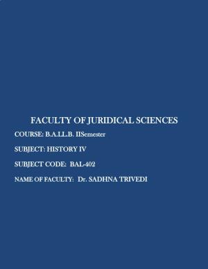 Faculty of Juridical Sciences Course : B.A.Ll.B