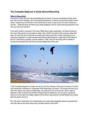 Beginners Guide to Kite Boarding