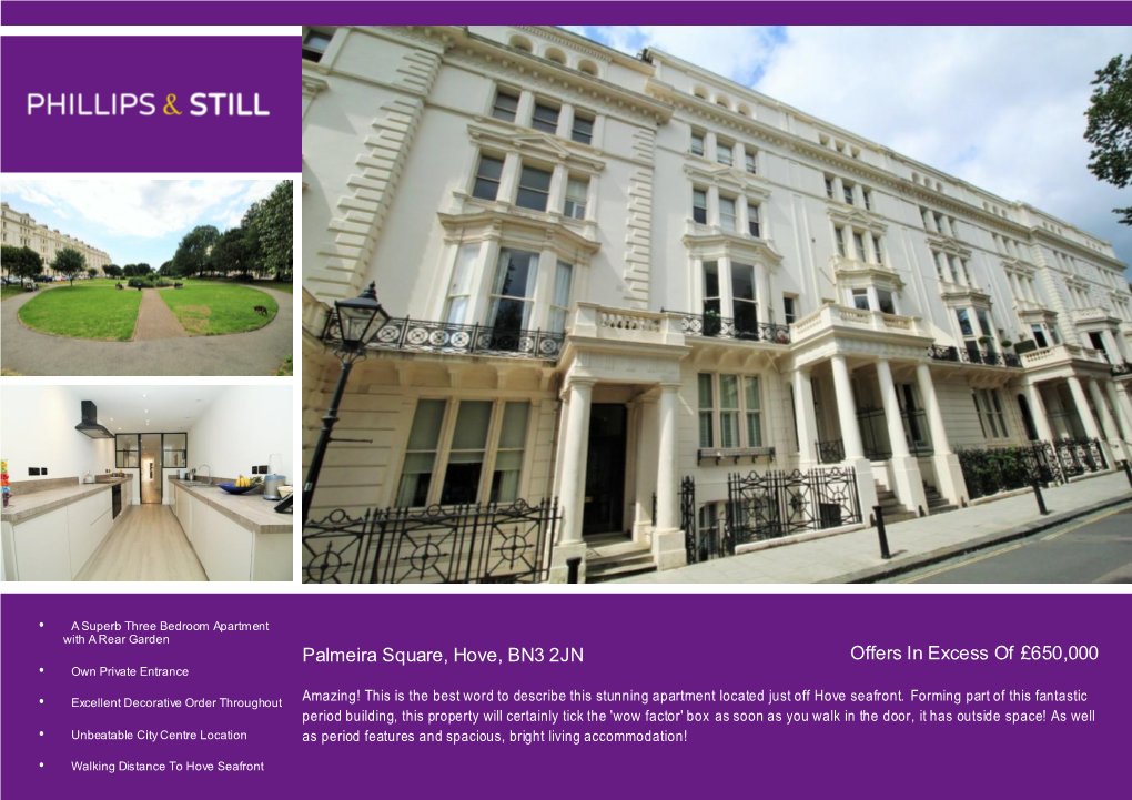 Palmeira Square, Hove, BN3 2JN Offers in Excess of £650,000 • Own Private Entrance