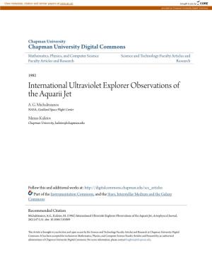 International Ultraviolet Explorer Observations of the Aquarii Jet A