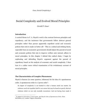 Social Complexity and Evolved Moral Principles