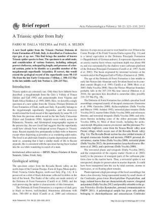 Brief Report Acta Palaeontologica Polonica 58 (2): 325–330, 2013