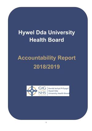 Hywel Dda University Health Board Accountability Report 2018/2019