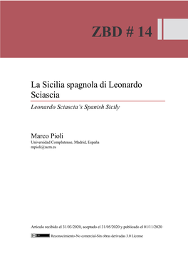 La Sicilia Spagnola Di Leonardo Sciascia Leonardo Sciascia’S Spanish Sicily