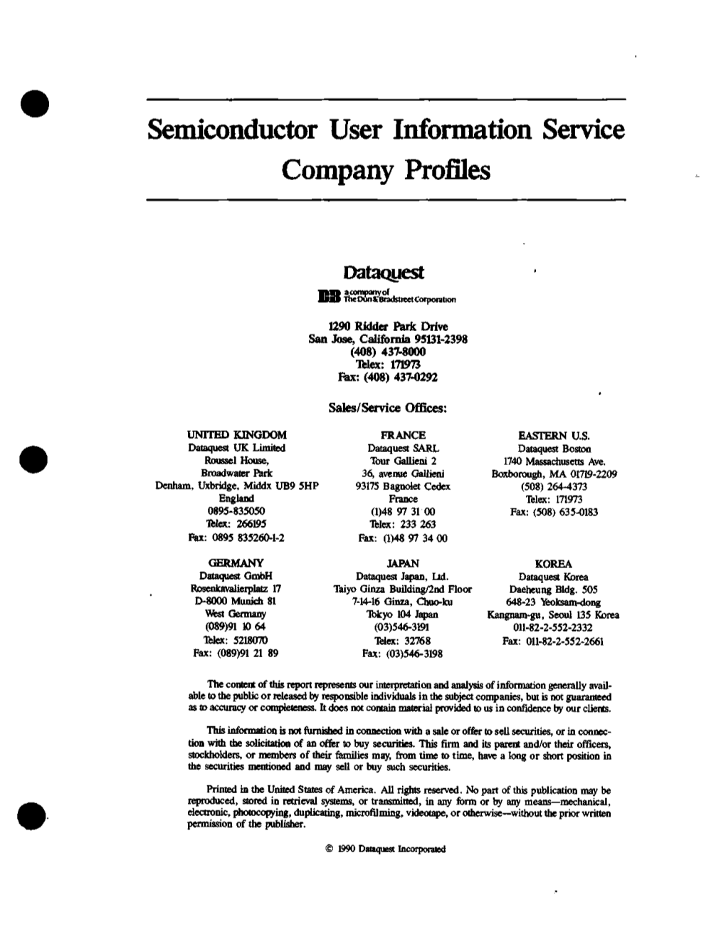 Company Profiles, 1987-1990