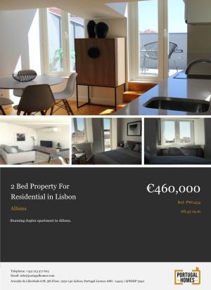 2 Bed Apartment for Sale in Lisbon, Portugal