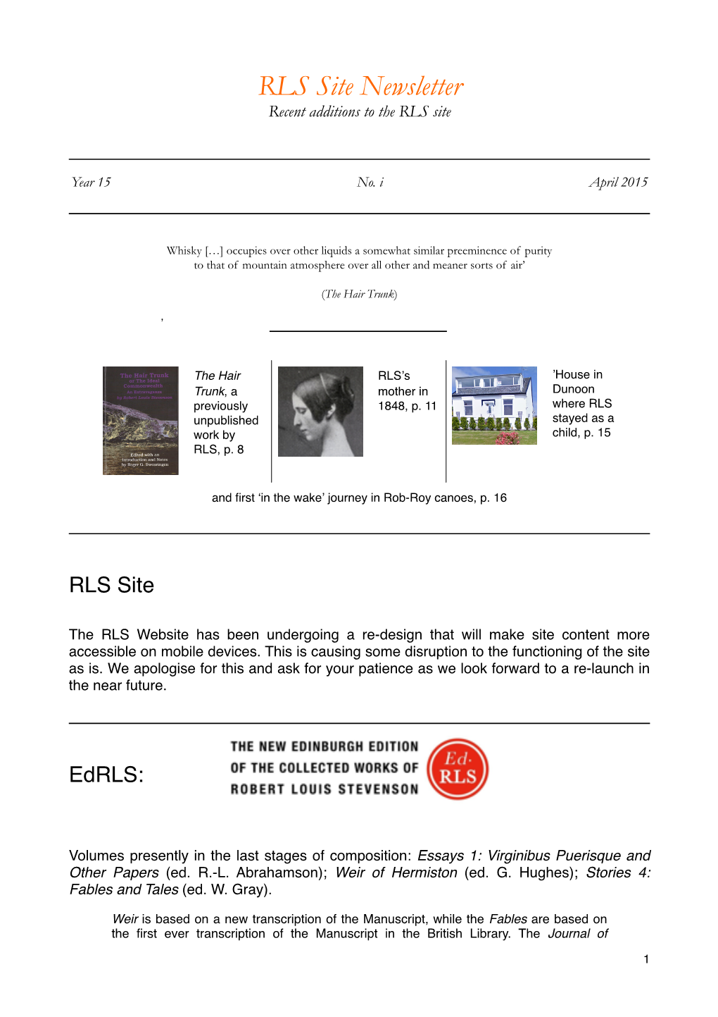 RLS Site Newsletter Recent Additions to the RLS Site