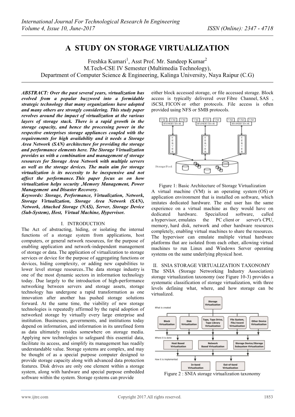 A Study on Storage Virtualization