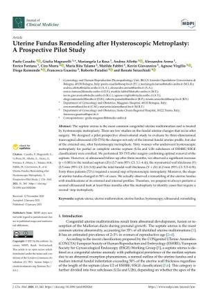 Uterine Fundus Remodeling After Hysteroscopic Metroplasty: a Prospective Pilot Study