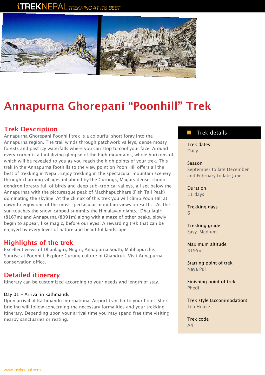 Annapurna Ghorepani “Poonhill” Trek