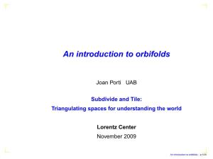 An Introduction to Orbifolds