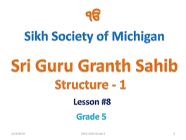 Layout • Banis • Authors • Raags • Languages • History of Birh (Biv) Sahib • Message of Gurbani • Nomenclature
