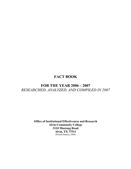Fact Book for the Year 2006 – 2007