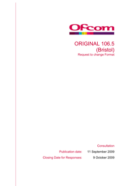 ORIGINAL 106.5 (Bristol) Request to Change Format