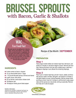 Brussel Sprouts with Bacon, Garlic & Shallots