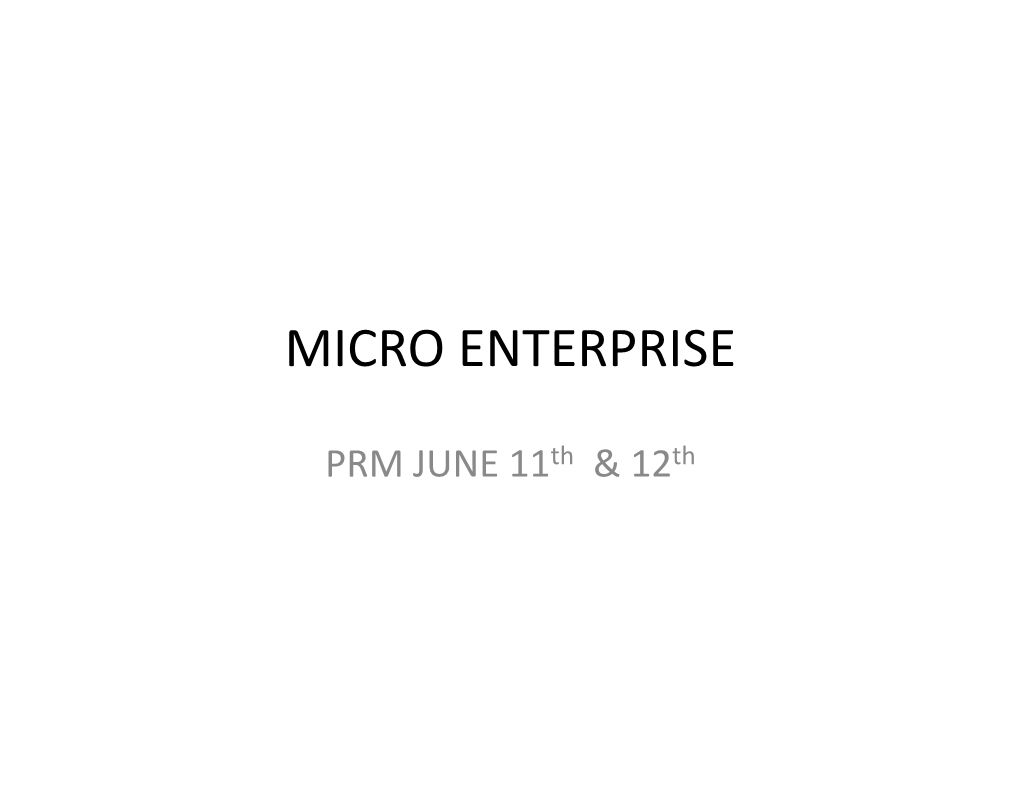 Micro Enterprise