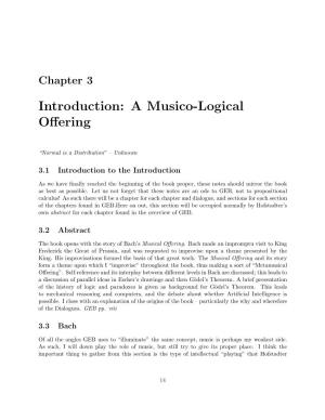 A Musico-Logical Oﬀering