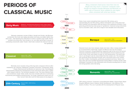 Periods of Classical Music
