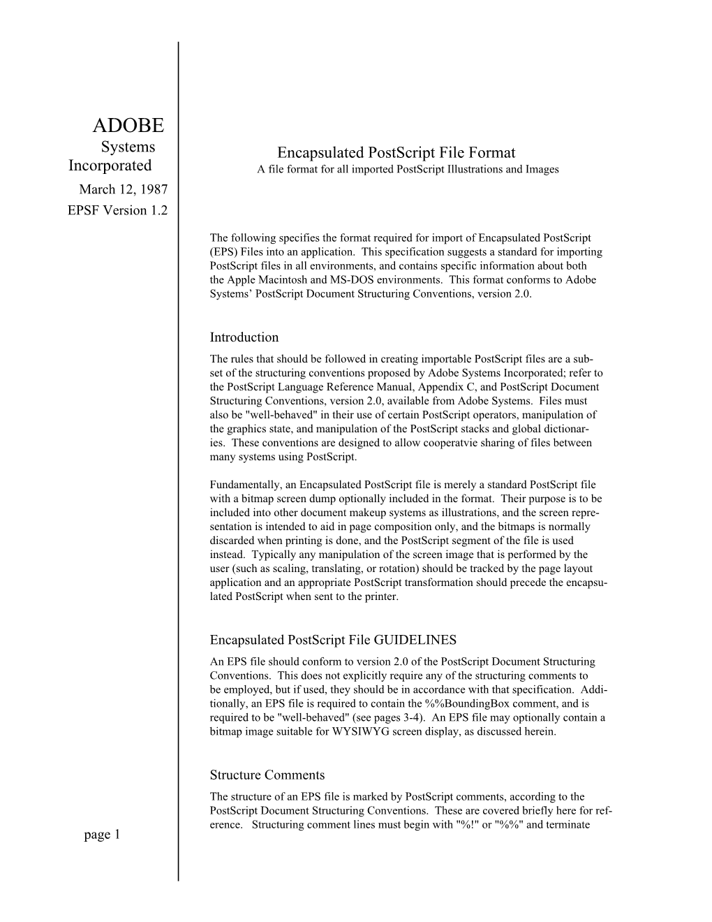 Encapsulated Postscript File Format Systems Incorporated