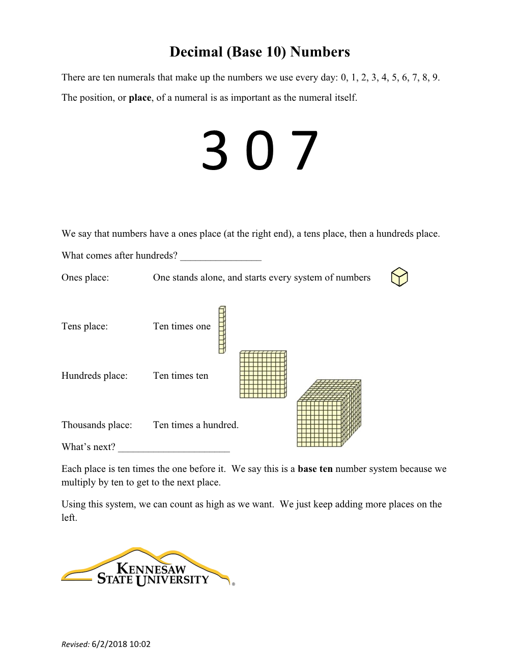 There Are Ten Numerals That Make up the Numbers We Use Every Day: 0, 1, 2, 3, 4, 5, 6, 7, 8, 9