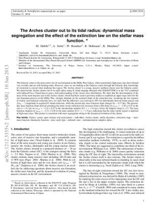 The Arches Cluster out to Its Tidal Radius: Dynamical Mass Segregation and the Effect of the Extinction Law on the Stellar Mass Function