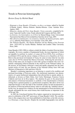 Trends in Peruvian Historiography