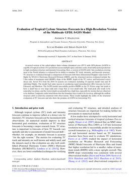 Evaluation of Tropical Cyclone Structure Forecasts in a High-Resolution Version of the Multiscale GFDL Fvgfs Model