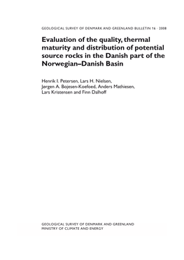 Evaluation of the Quality, Thermal Maturity and Distribution of Potential Source Rocks in the Danish Part of the Norwegian–Danish Basin