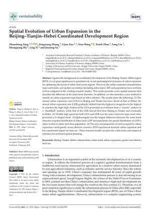 Spatial Evolution of Urban Expansion in the Beijing–Tianjin–Hebei Coordinated Development Region