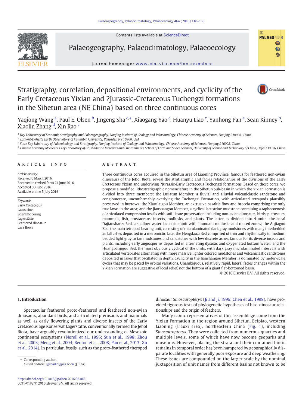 Stratigraphy, Correlation, Depositional Environments, and Cyclicity of the Early Cretaceous Yixian