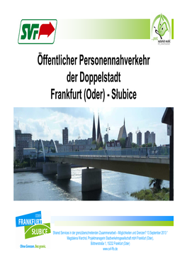 Öffentlicher Personennahverkehr Der Doppelstadt Frankfurt (Oder) - Słubice