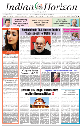 SC Shah Defends CAA, Blames Sonia's 'Hate