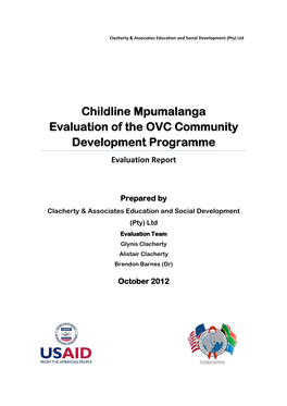 Childline Mpumalanga Evaluation of the OVC Community Development Programme Evaluation Report