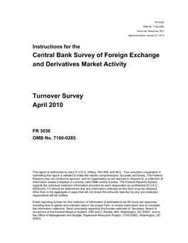 Central Bank Survey of Foreign Exchange and Derivatives Market Activity