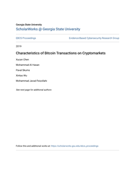 Characteristics of Bitcoin Transactions on Cryptomarkets