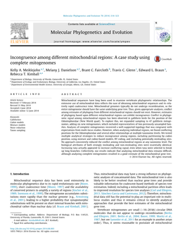 Molecular Phylogenetics and Evolution 78 (2014) 314–323