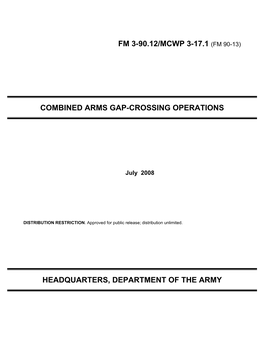 Fm 3-90.12/Mcwp 3-17.1 (Fm 90-13) Combined Arms Gap